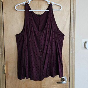 Torrid 4 Tank Blouse Womens Polka Dot Purple Maroon Black